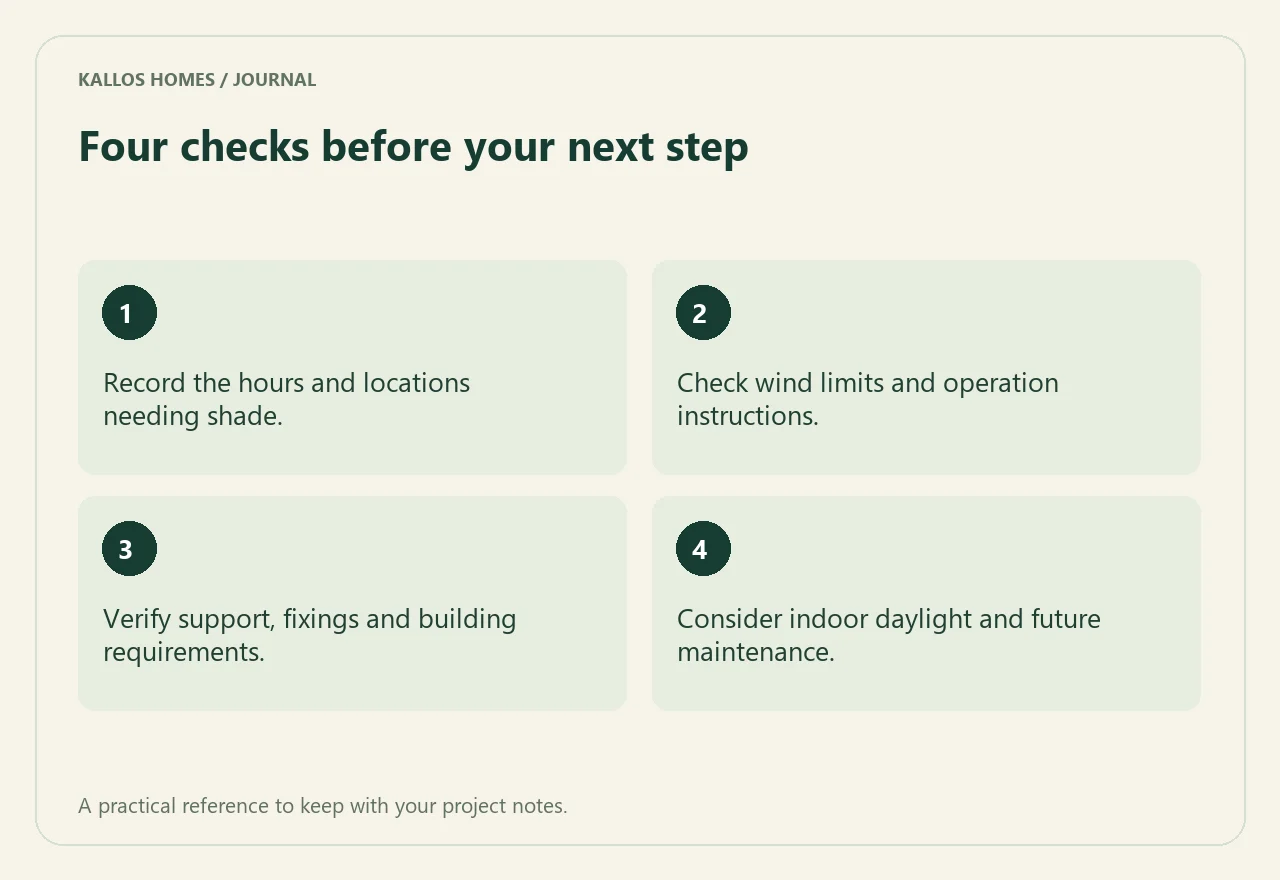 Visual summary of the four checklist points above.