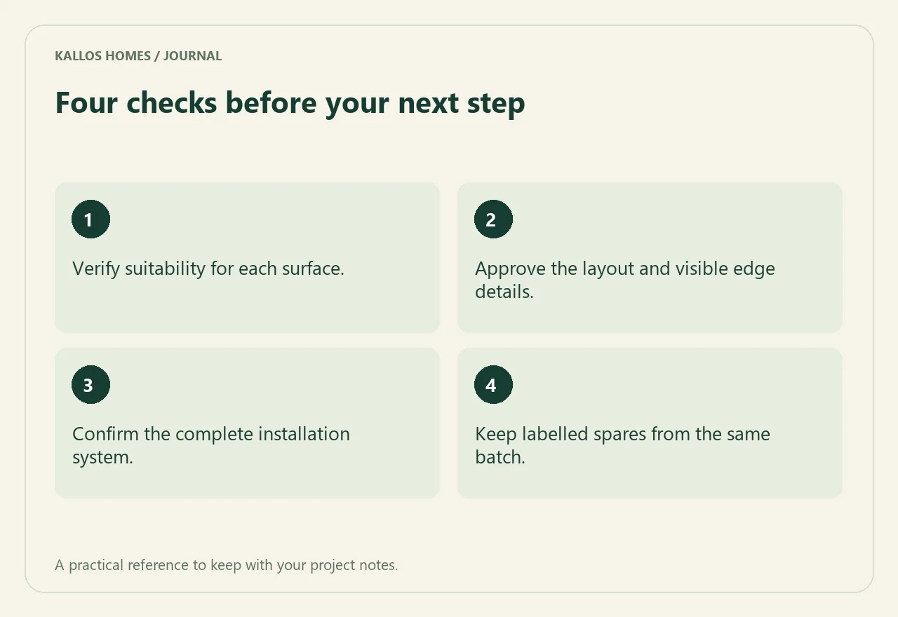 Visual summary of the four checklist points above.