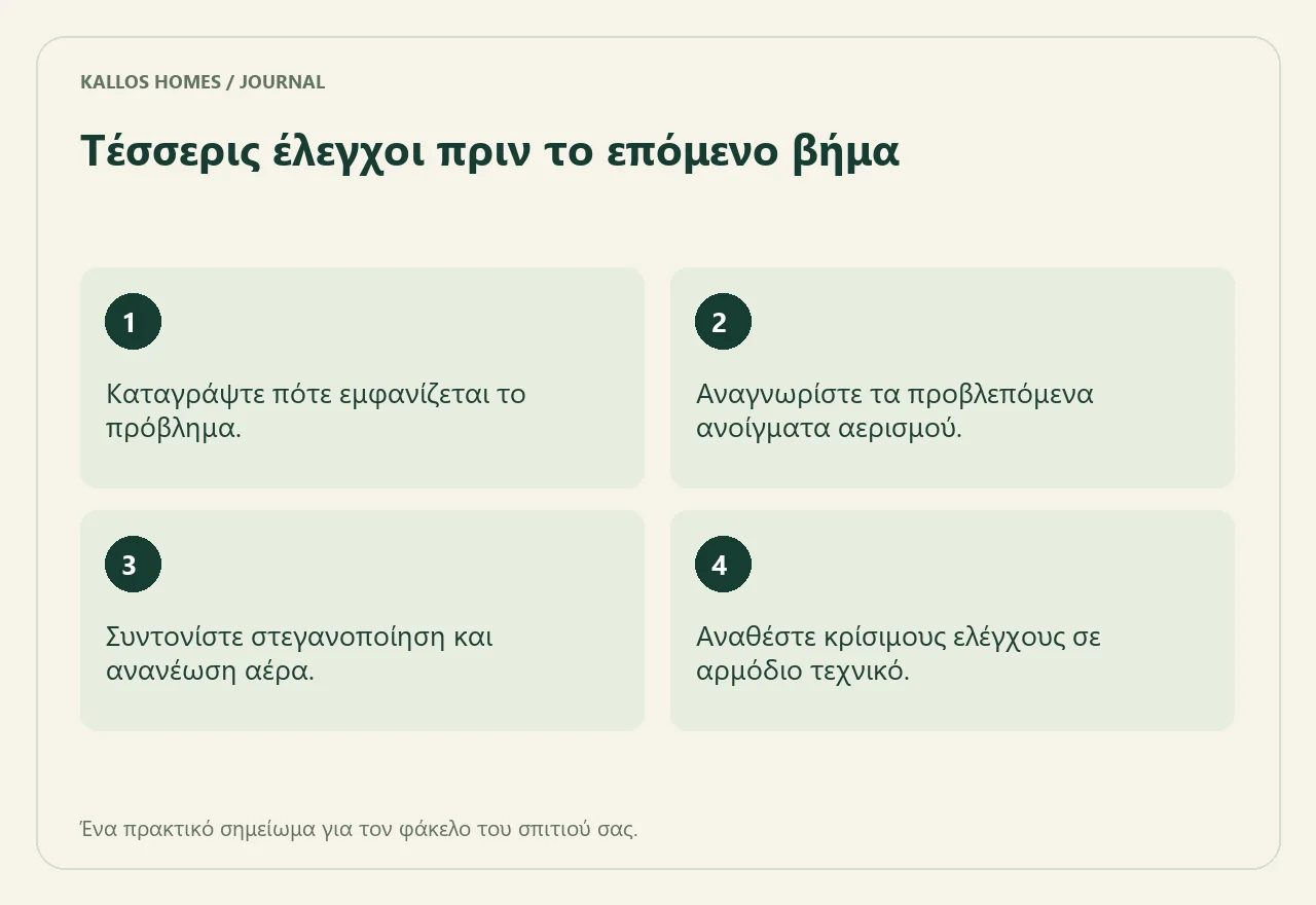 Ρεύματα αέρα και αερισμός δεν είναι το ίδιο Οπτική σύνοψη των τεσσάρων σημείων του παραπάνω καταλόγου.