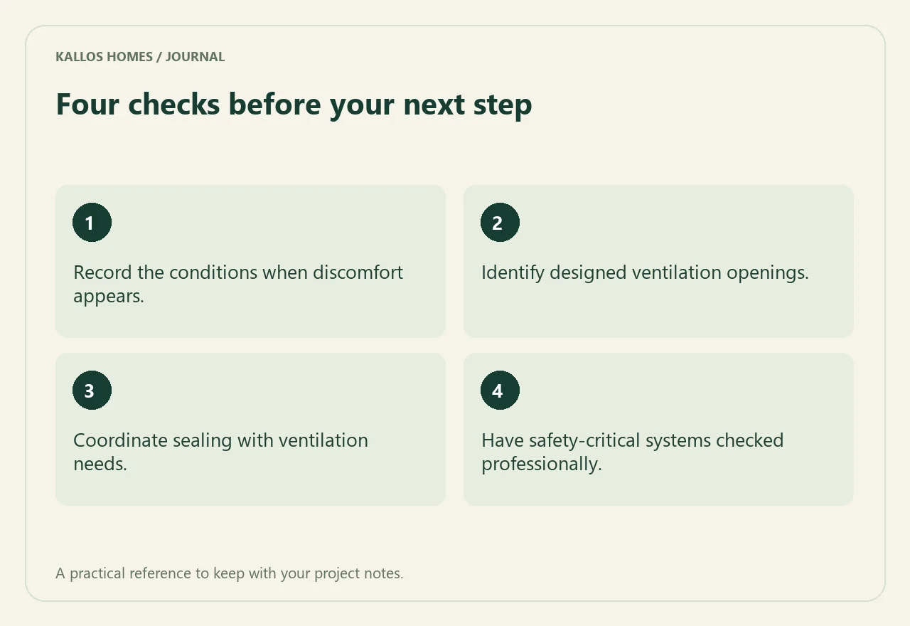 Visual summary of the four checklist points above.