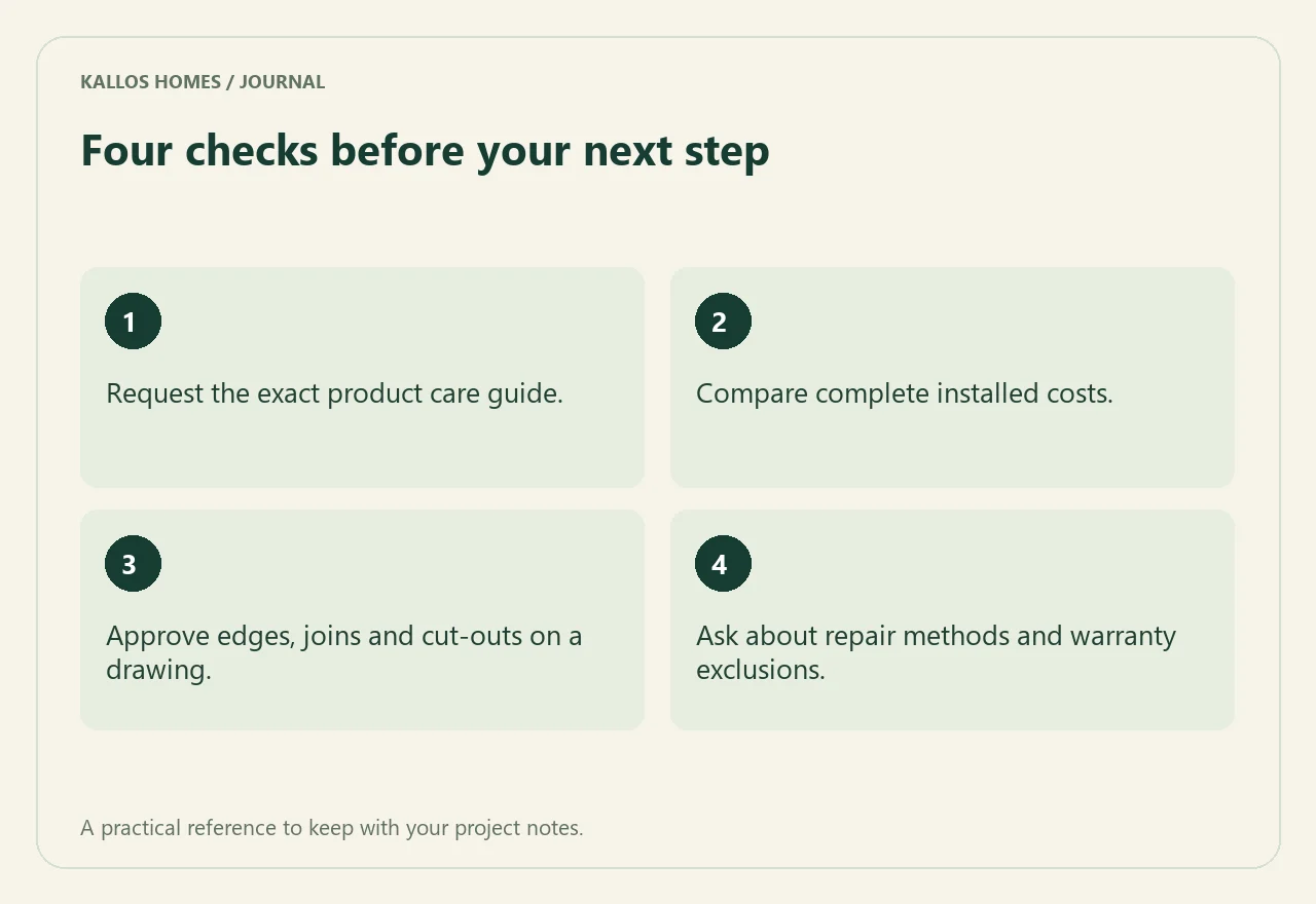 Visual summary of the four checklist points above.