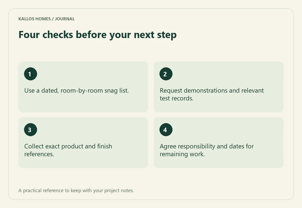 Visual summary of the four checklist points above.
