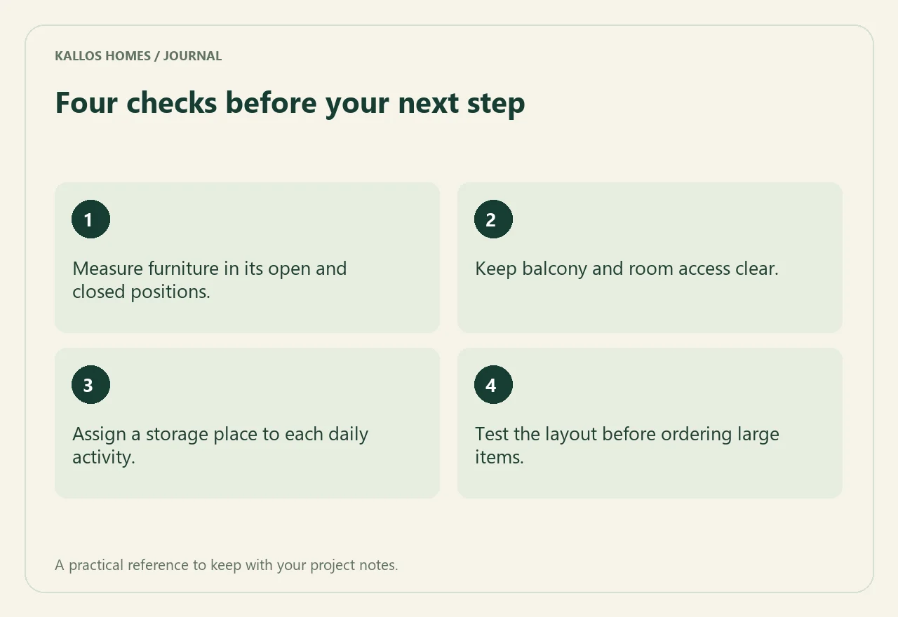 Visual summary of the four checklist points above.