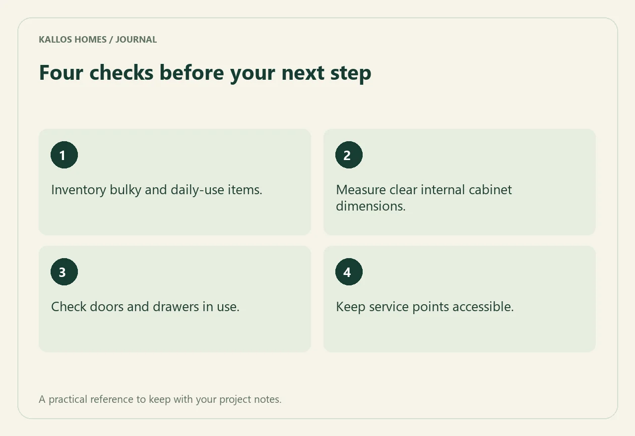 Visual summary of the four checklist points above.