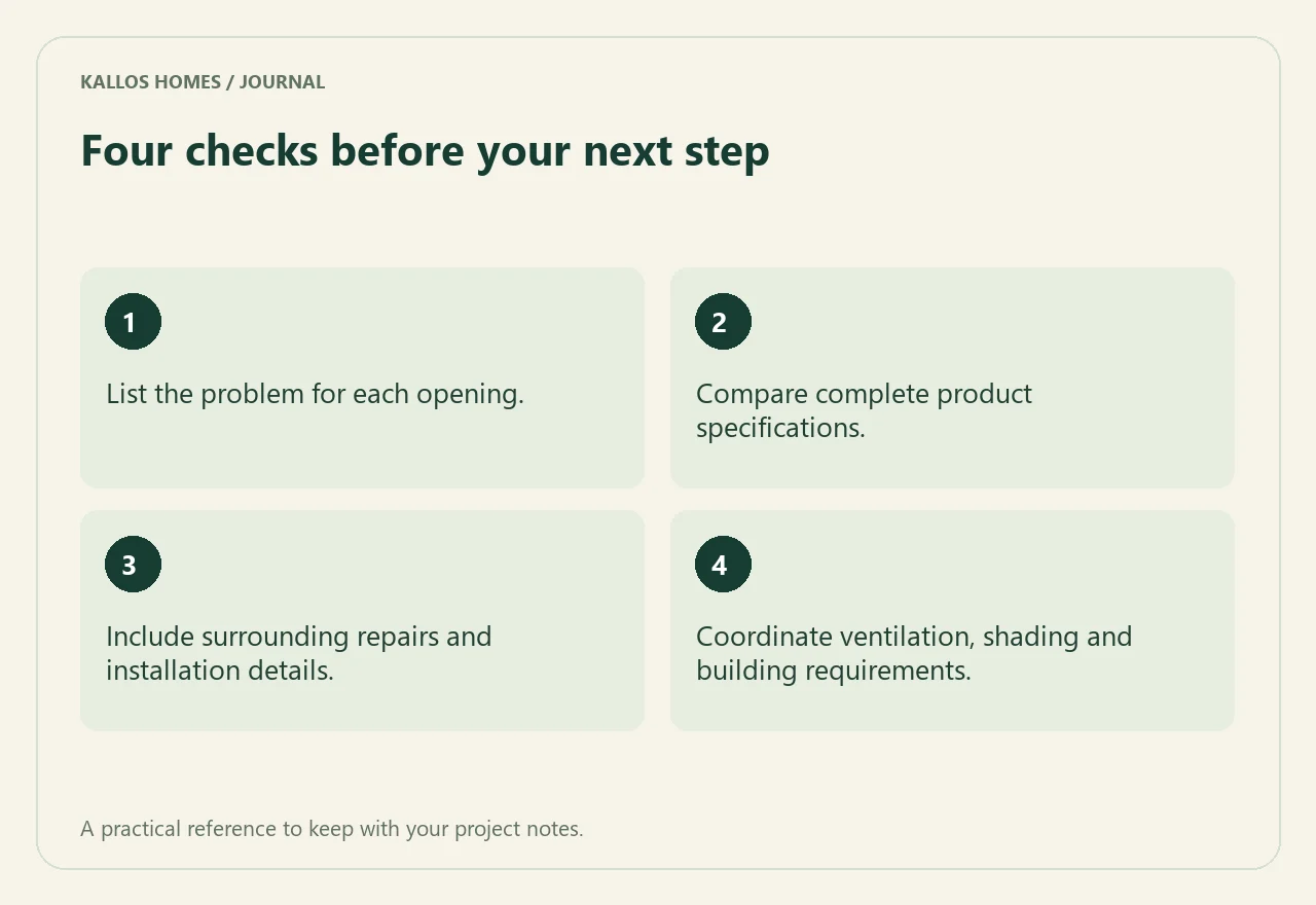 Visual summary of the four checklist points above.